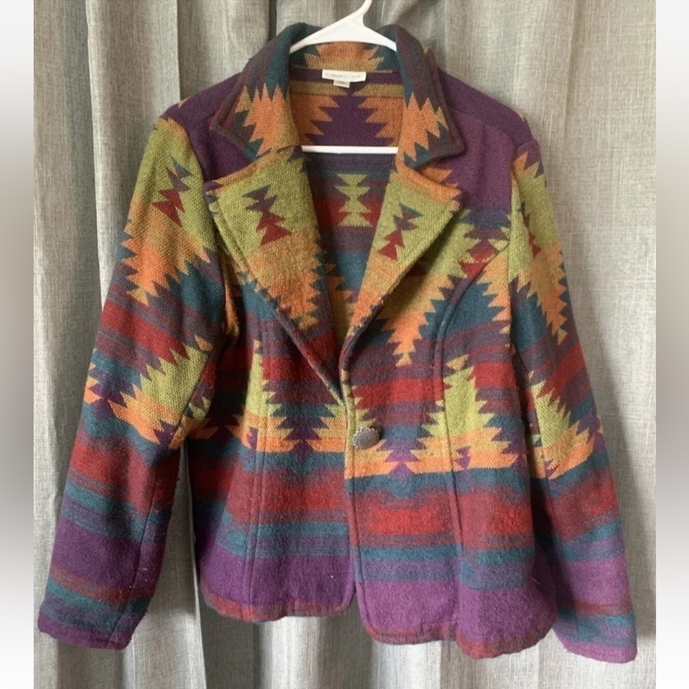 Coldwater Creek Multicolor Patterned Blazer